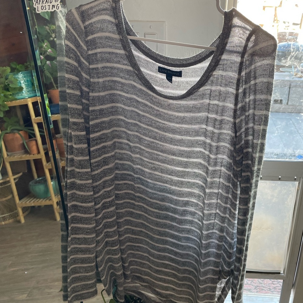 Stripped glittery light sweater